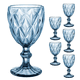 thumbnail image 1 of Set de 6 Copas Labradas de Vidrio 300ml Azul, 1 of 3