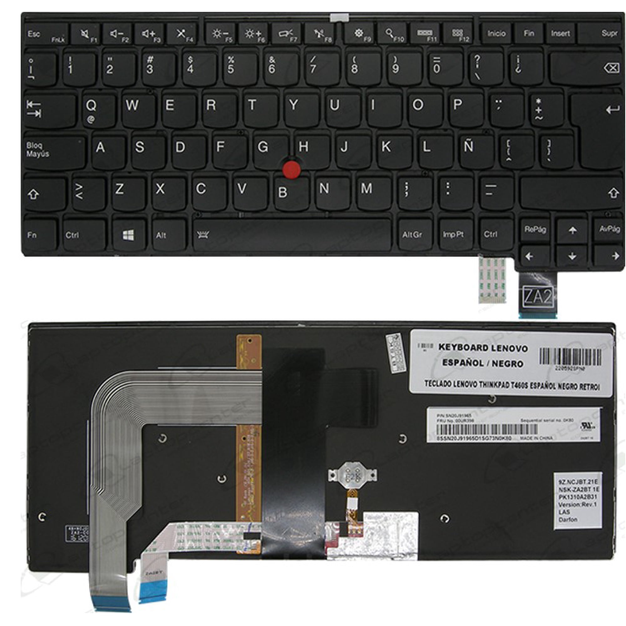 Genérico - Teclado Lenovo Thinkpad T460s Español Negro Retroi