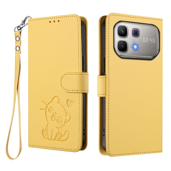 Infinix Note 60 Pro 5G Funda Billetera de Gato, Amarillo