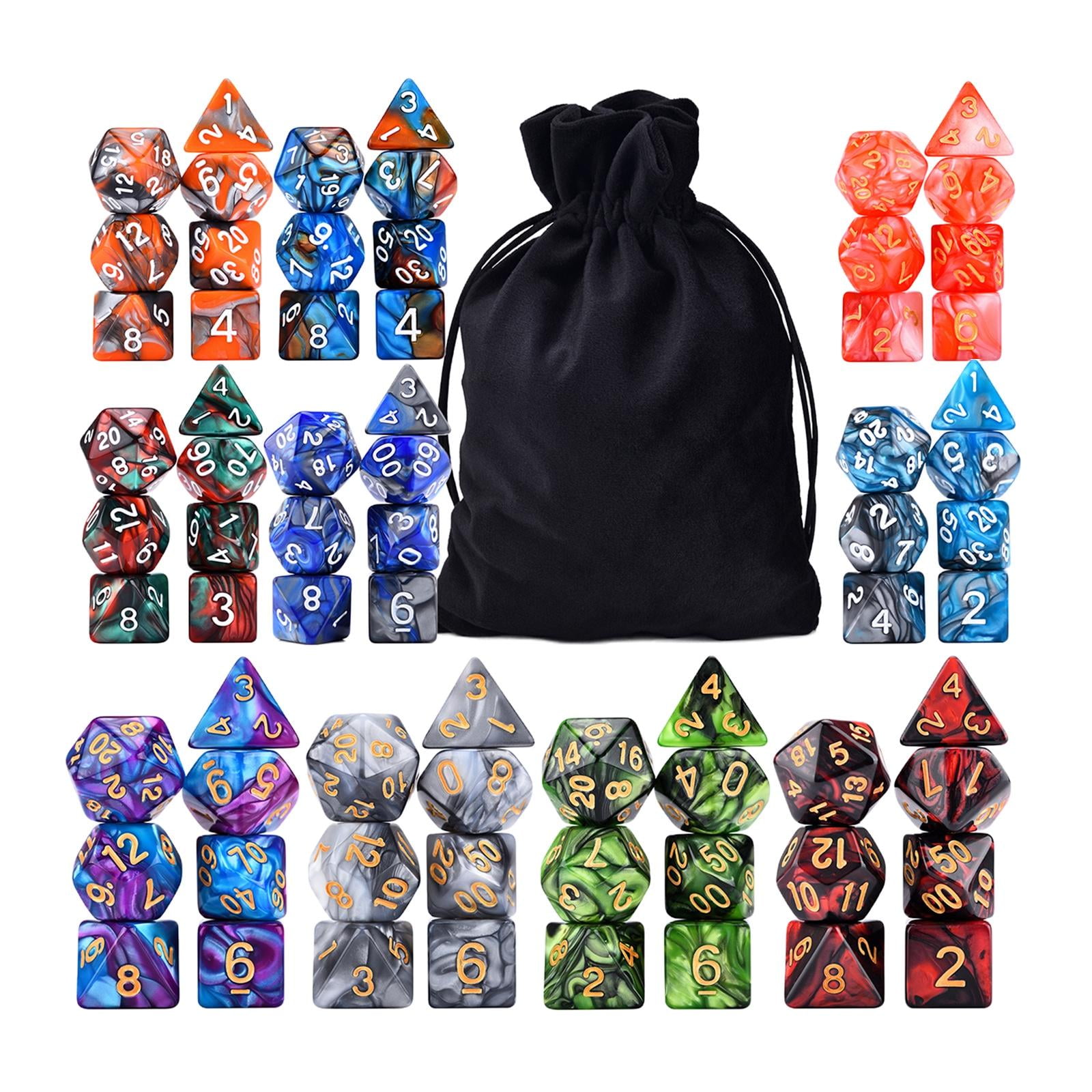 Magideal - Poliédricos Acrílicos De 70 Piezas Con Bolsas, D4d20, Colores Dobles Para De Rpg, Juguetes De Barra, Enseñanza De , Estilo B