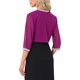 thumbnail image 3 of INSPIRE CHIC Chaqueta de Noche para Mujer con Ribete de Lentejuelas, Manga 3/4, Abierta al Frente, Corta de Chifón, Púrpura M, 3 of 6