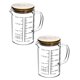 thumbnail image 1 of Juego de 2 tazas medidoras QWORK 500 ml con tapa de bambú, 1 of 8