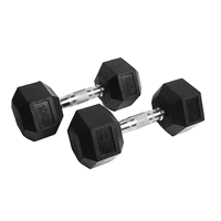 Linea Sport - Par De Mancuernas 10Kg C/U Total 20Kg Hexagonales De Caucho