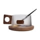 thumbnail image 1 of Taza De Café Con Platillo, Taza De Té Para La Hora Del Té De La Tarde, Regalo De Inauguración De La Casa, Mango Cuadrado, 1 of 3