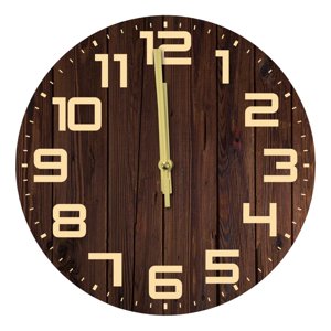 Magideal - Reloj De Pared De Madera Colgante, Reloj Pequeño, Rústico, Decorativo, Sin Tictac, Reloj De Tiempo Redondo Para Decoración Interior, Sala De Estar Y C