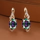thumbnail image 1 of 18K Gold Plated Blue Sapphire Stud Earrings - Trendy Women's Anniversary Jewelry with Oval Cut White Blue Red Pink Stones, 1 of 5