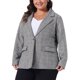 thumbnail image 1 of Agnes Orinda Blazers de Talla Grande para Mujeres Cuadros Solapa con Muesca Manga Larga Blazer Casual de Negocios 3X Negro Blanco, 1 of 8