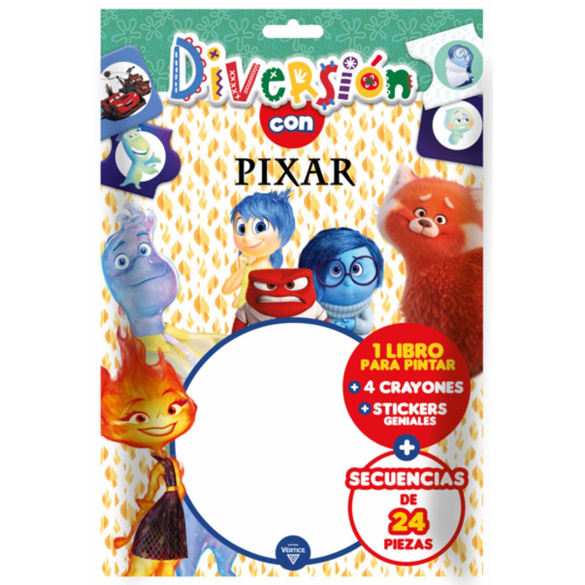 Libro Para Pintar + 4 Crayones + Secuencia De Piezas Disney Vertice