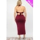 thumbnail image 4 of Saronite Vestido Midi con Escote Halter, Corte Entallado, Espalda con Lazo Doble y Abertura en el Muslo, Color Burdeos (Talla Grande para Mujer), 4 of 5