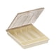 thumbnail image 1 of Organizador De Cubiertos Con Cajón, Caja De Almacenamiento De Cubiertos, Vajilla De Oficina, Bandeja Para Cubiertos Con Tapa Marrón, 1 of 5