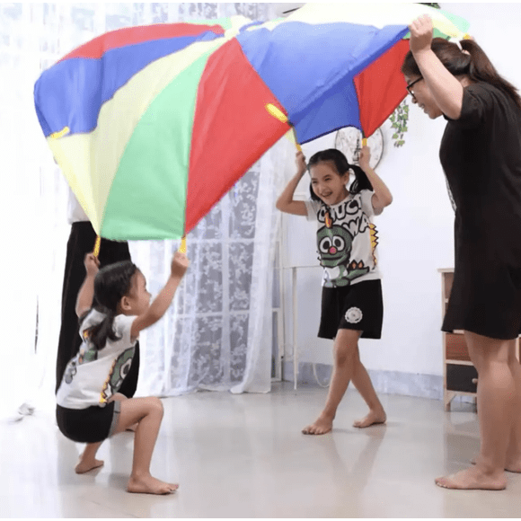 Paracaídas Infantil Recreativo 3 metros Multicolor con 8 manillas