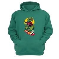 Genérico - Polerón Canguro Dinosaurio Skate Verde Aguamarina Talla Xs Unisex