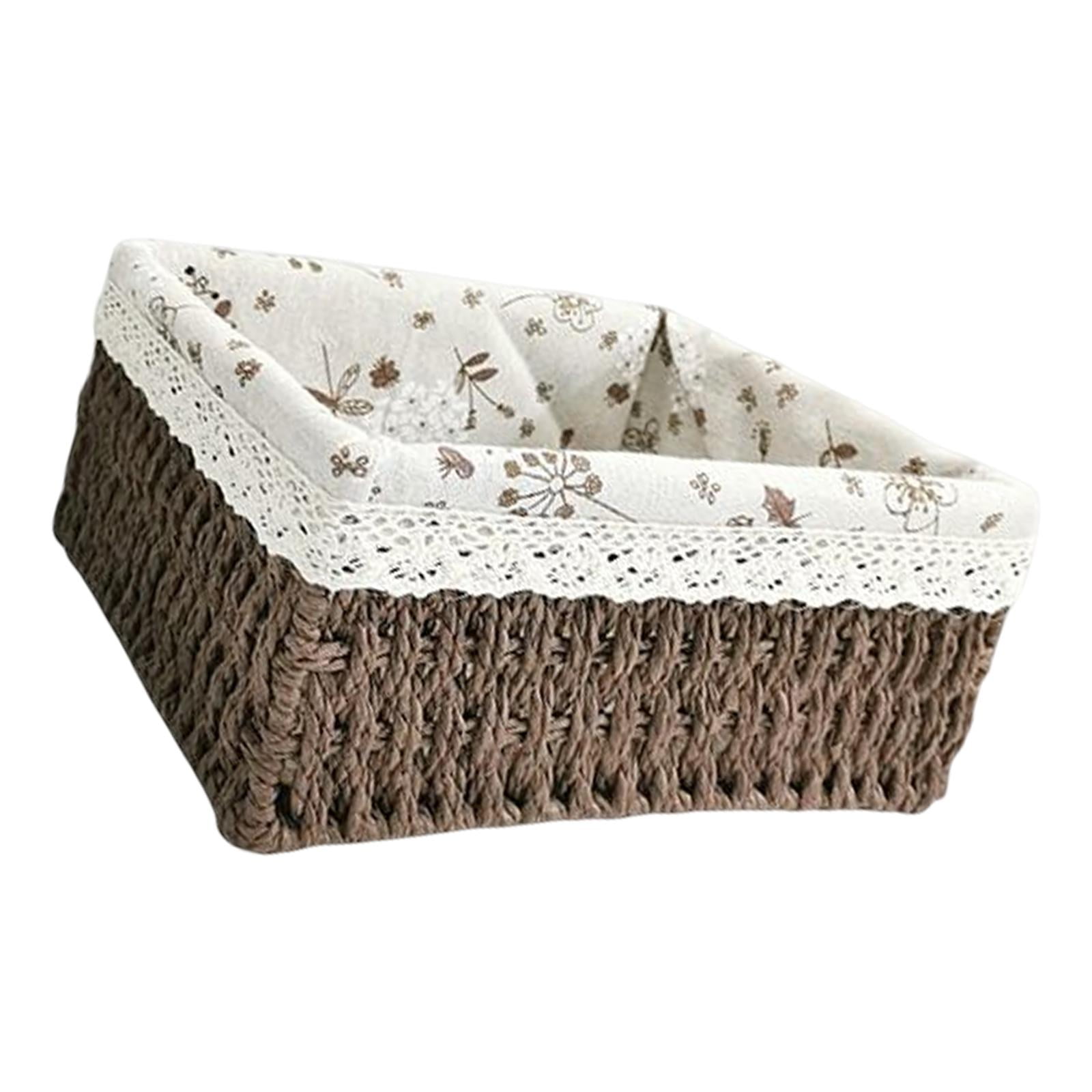 Bothyi - Cesta De Almacenamiento De Ratán Tejido Pastoral Para Cocina, Tela De Escritorio, Juguete, Café L