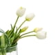 thumbnail image 5 of Ramo de tulipanes artificiales DUYONE Real Touch de látex, 15 unidades, color blanco, 5 of 6