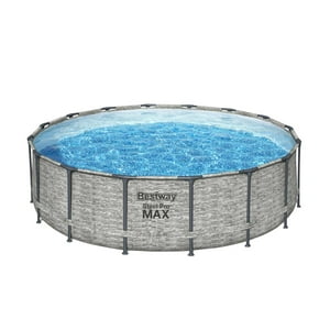 Piscina Bestway Redonda Steelpro Max Gris Piedra 4.88Mx1.22M Gris Tamano Unico