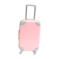 Magideal - Maleta Para Muñeca De 18 Pulgadas Con Manija Extraíble Maletín Miniatura Rígido Trolley De Viaje Para Muñecas Niñas Accesorio Funcional Adecuada Para Rosa