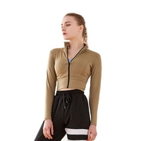 Samia - Poleron Crop Con Cierre Beige S