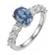 thumbnail image 1 of Anillos de Moissanita Azul Real de 2 Quilates para Mujer Color D Claridad VVS1 Anillo de Compromiso de Moissanita Anillos de Promesa de Plata Esterlina 925 para Ella Talla 5-9, 1 of 8