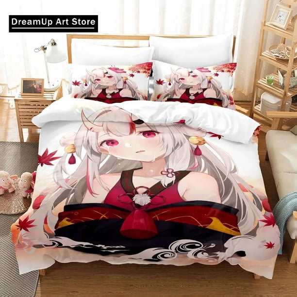 FashionNakiri Ayame Bedding Set Boys Girls Duvet Cover Pillowcase Bed Adult Bedroom