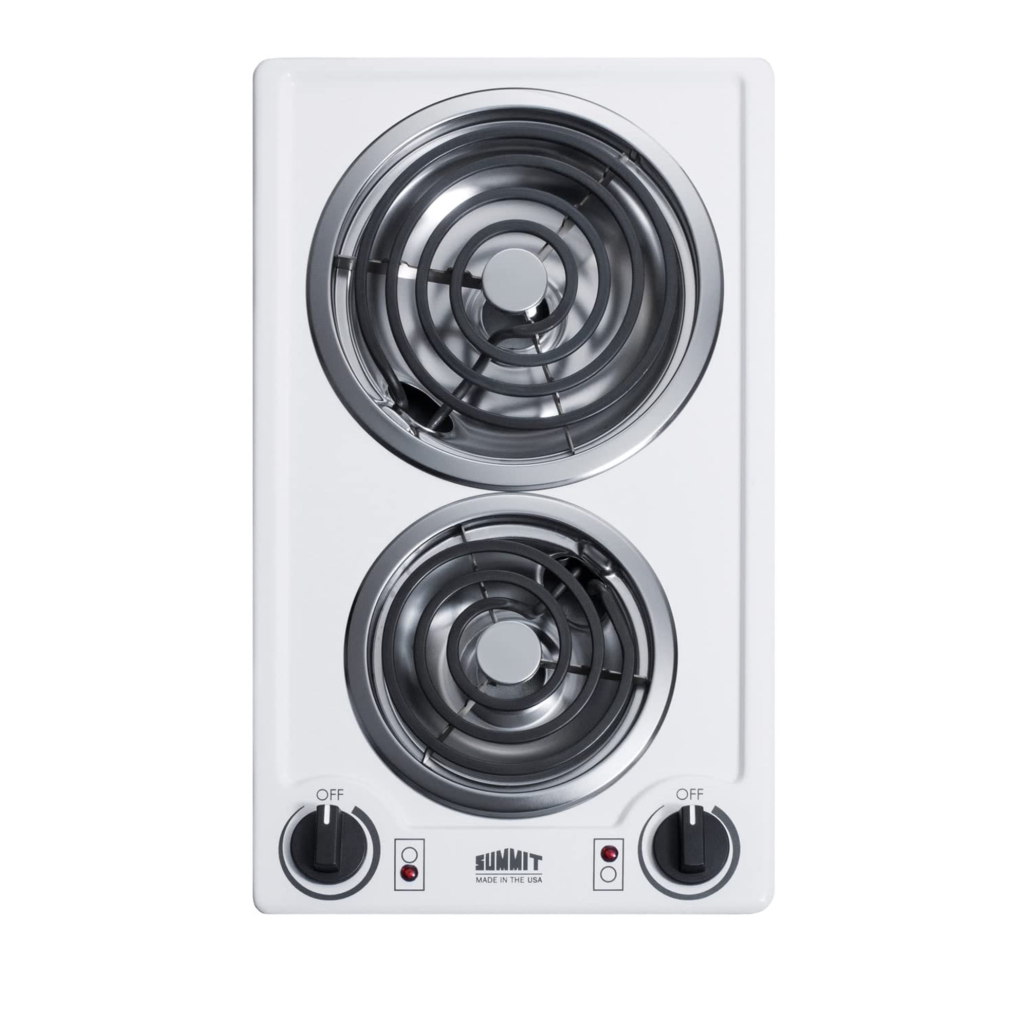 Summit Appliance - Estufa Eléctrica Summit Cce225wh, 2 Quemadores, 230 V, Color Blanco Radiante