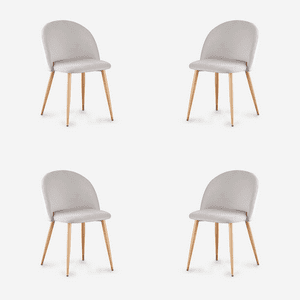 Javimate - Pack 4 Sillas De Comedor Nórdica Gris