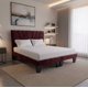 thumbnail image 4 of Cama Dos Plazas con Colchon + Pack de Almohadas Tapizado en Felpa Burdeo, 4 of 6