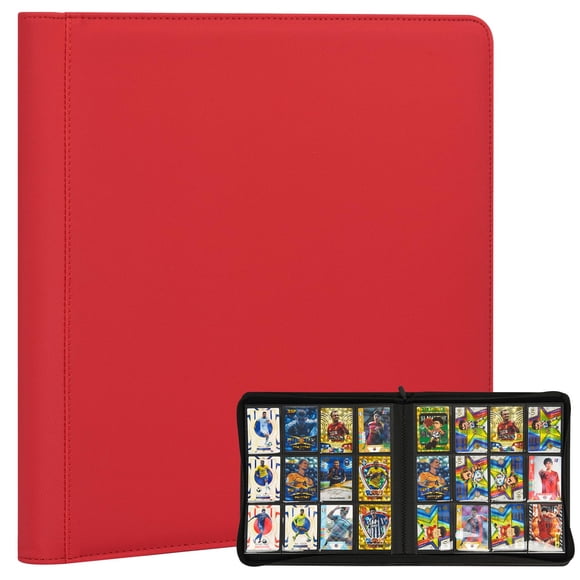 Álbum para cartas SKYHJK de 480 bolsillos, impermeable, rojo