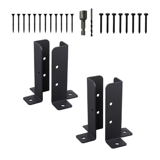 Soportes de base de anclaje para postes de terraza Soportes de base de soporte Fácil instalación Soporte de cerca ajustable para patio Cerca de madera 4 piezas