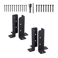 Magideal - Soportes De Base De Anclaje Para Postes De Terraza Soportes De Base De Soporte Fácil Instalación Soporte De Cerca Ajustable Para Patio Cerca De Madera 4 Piezas