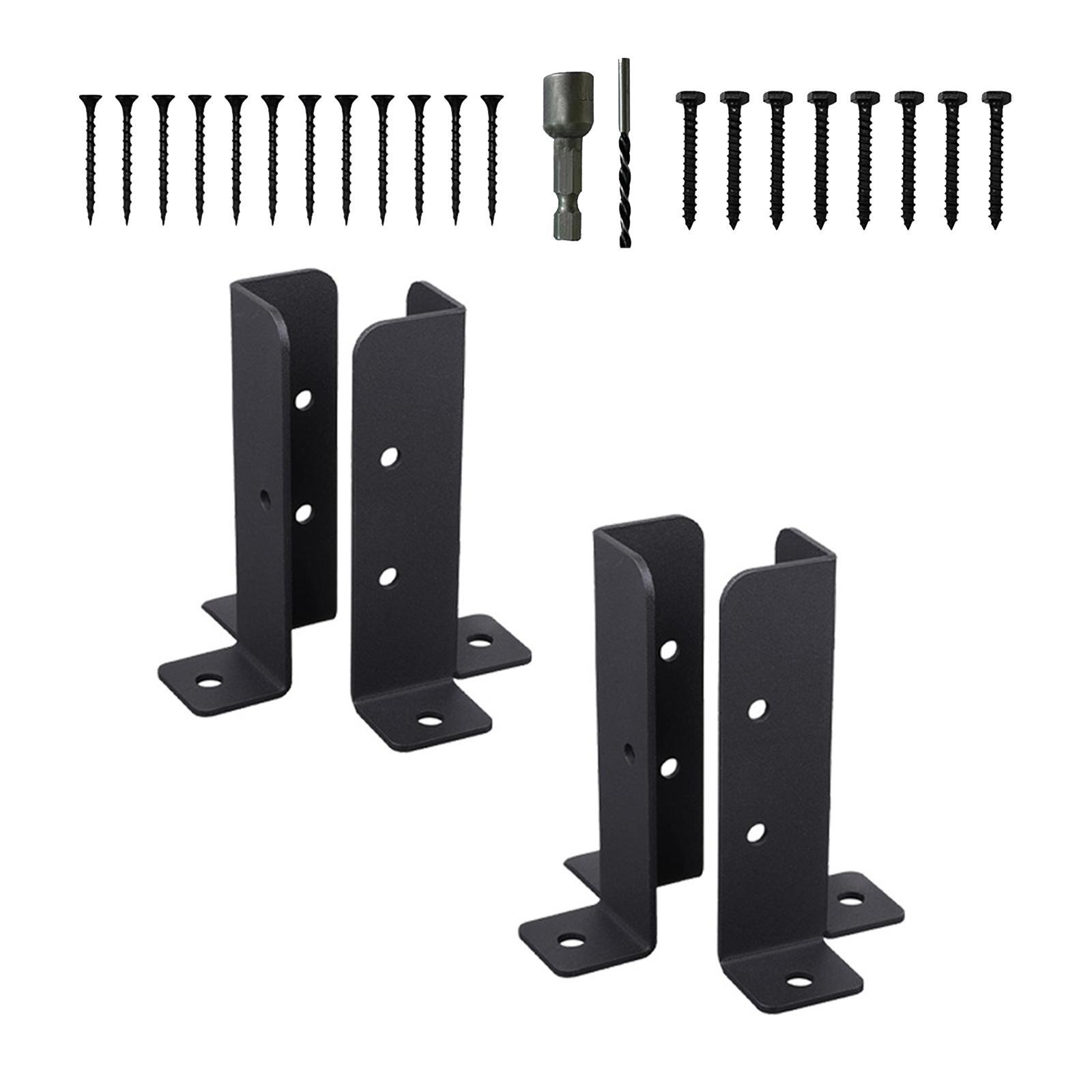 Magideal - Soportes De Base De Anclaje Para Postes De Terraza Soportes De Base De Soporte Fácil Instalación Soporte De Cerca Ajustable Para Patio Cerca De Madera 4 Piezas