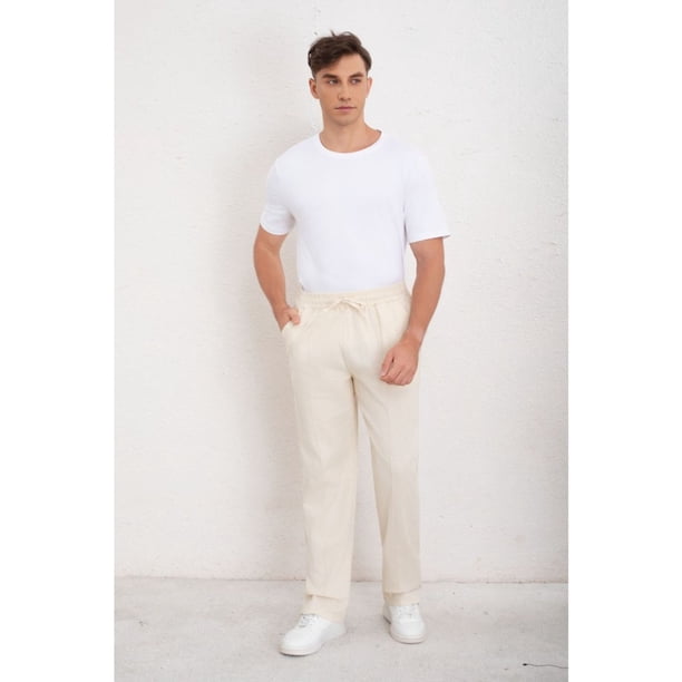 Pantalon De Vestir Hombre Tipo Lino Casual Verano 7140