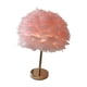 thumbnail image 4 of Lámpara De Mesa De Plumas Pantalla De Luz De Noche Para La Decoración De La Habitación Del Hogar De La Cabecera Rosa, 4 of 5