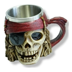 Genérico - Tazon Shopero Cerveceros Pirata Acero Inoxidable 400Ml