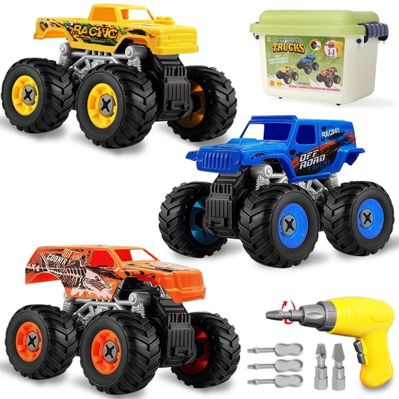 Monster truck desmontable Bugrtarey para niños de 3 a 8 años con taladro