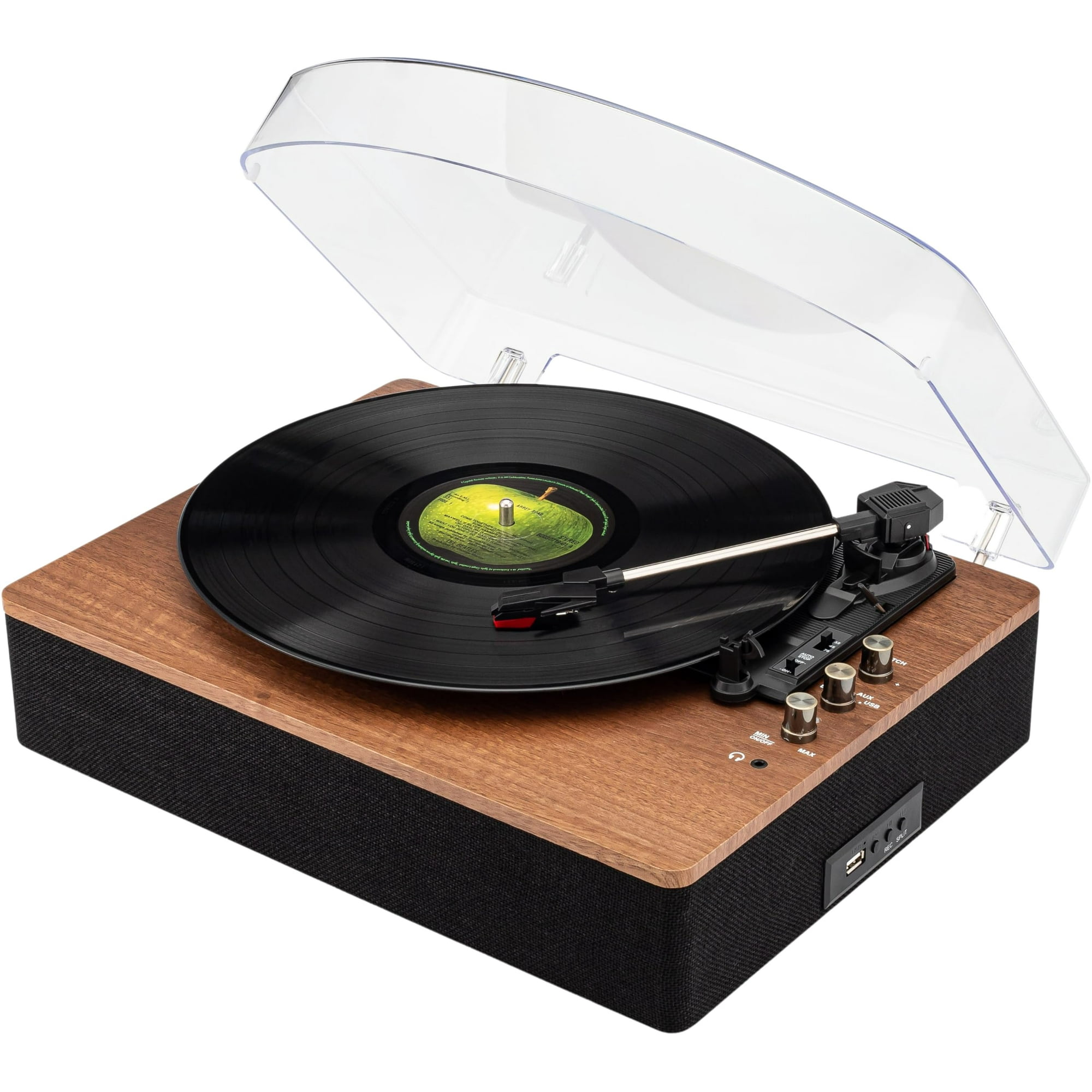 Tocadiscos Soundbeast De Vinilo Retro De Madera De 3 Velocidades Con Tocadiscos