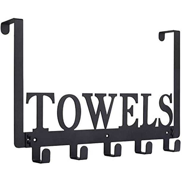 Maximize Your Space with Our Rustproof and Waterproof Over The Door Rack! Keep Your Bathroom, Bedroom, and Kitchen Organized with 5 Hooks and a Multifunctional Decorative Hanging Shelf. Easy to Instal