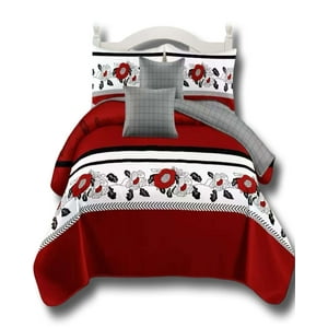 Alonso - Cobertor 9 Piezas 2 Plazas Quilt Mas Sabanas Mas Cortina De Tela