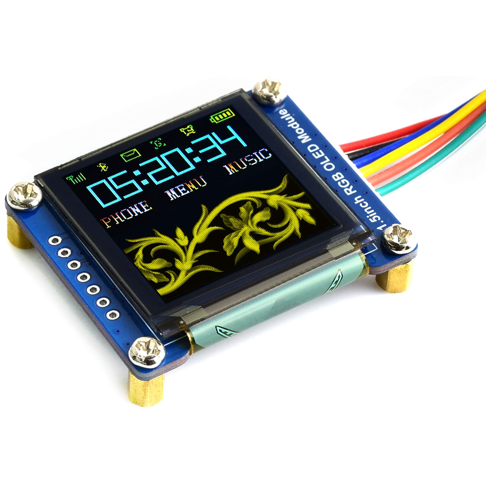 Módulo De Pantalla Oled Rgb Waveshare De 1,5 Pulgadas Y 128 X 128 Píxeles
