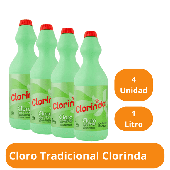 Cloro Clorinda 1 Litro Pack 4 Unidad