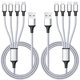 thumbnail image 1 of Cable de carga Puxnoin Multi 4 en 1 tipo C micro USB de 4 pies plateado, 1 of 5