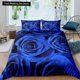 thumbnail image 1 of x430 Bed SheetsBlue Rose Floral Duvet Cover Blossom Flowers Bedding Set Valentine's Day Quilt Cover Botanical Comforter Cover 3-Piece Bedding Set (1 Duvet Cover + 2 Pillow Shams) nj430, 1 of 5