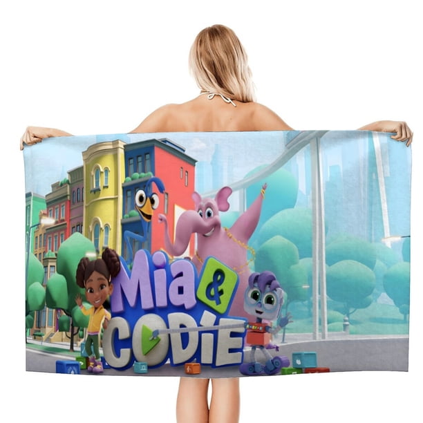 Mia y Codie Toalla de playa de secado rápido con diseño temático, regalo para mujeres y niñas, ideal para cumpleaños, fans, amantes de la música, uso en la playa o al aire libre, 78 × 180 cm