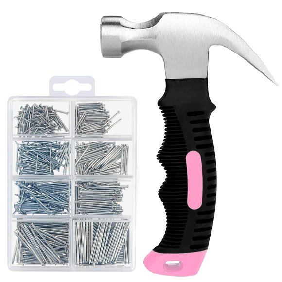 Kit surtido de clavos KURUI de 700 piezas con martillo de 225 ml