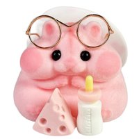 Genérico - Juguete Para Hámster Squishy, Hecho A Mano, De Silicona, Mochi, Rosa Peludo