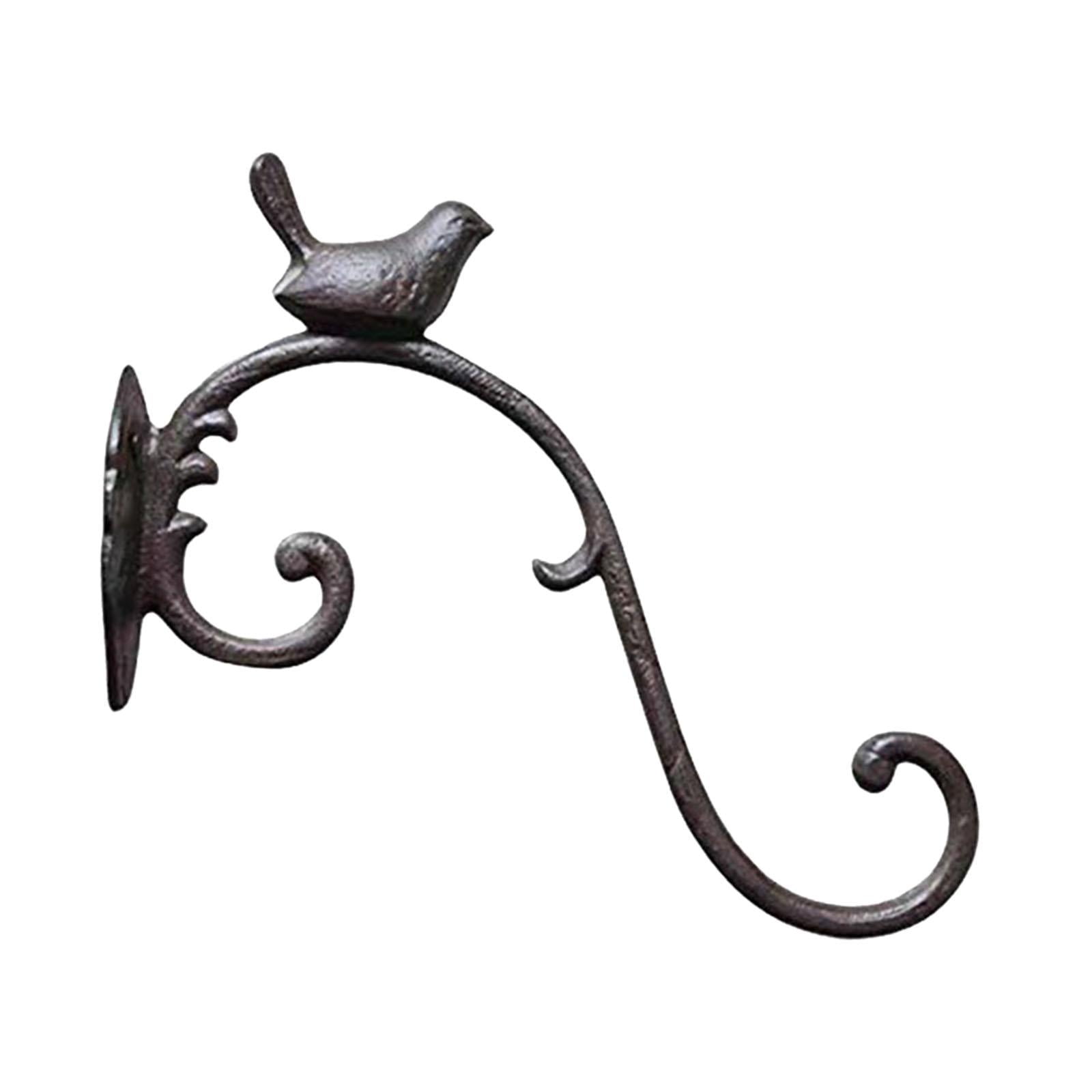 Bothyi - Estatua De Pájaro De Hierro Fundido, Colgador De Plantas De Pared, Decoración De Patio Para Colgar Linternas, Color Negro