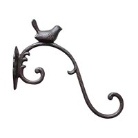 Bothyi - Estatua De Pájaro De Hierro Fundido, Colgador De Plantas De Pared, Decoración De Patio Para Colgar Linternas, Color Negro