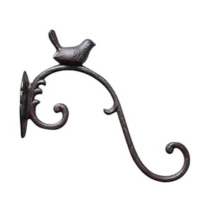 Bothyi - Estatua De Pájaro De Hierro Fundido, Colgador De Plantas De Pared, Decoración De Patio Para Colgar Linternas, Color Negro