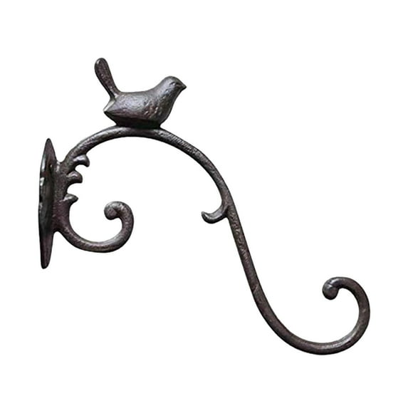 Estatua De Pájaro De Hierro Fundido, Colgador De Plantas De Pared, Decoración De Patio Para Colgar Linternas, Color Negro