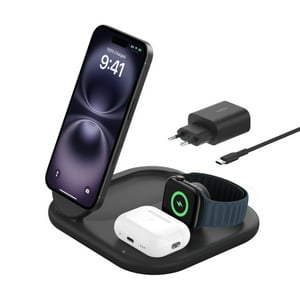 Belkin - Base De Carga 3 En 1 Plegable Boostcharge Qi2 15 W Negra