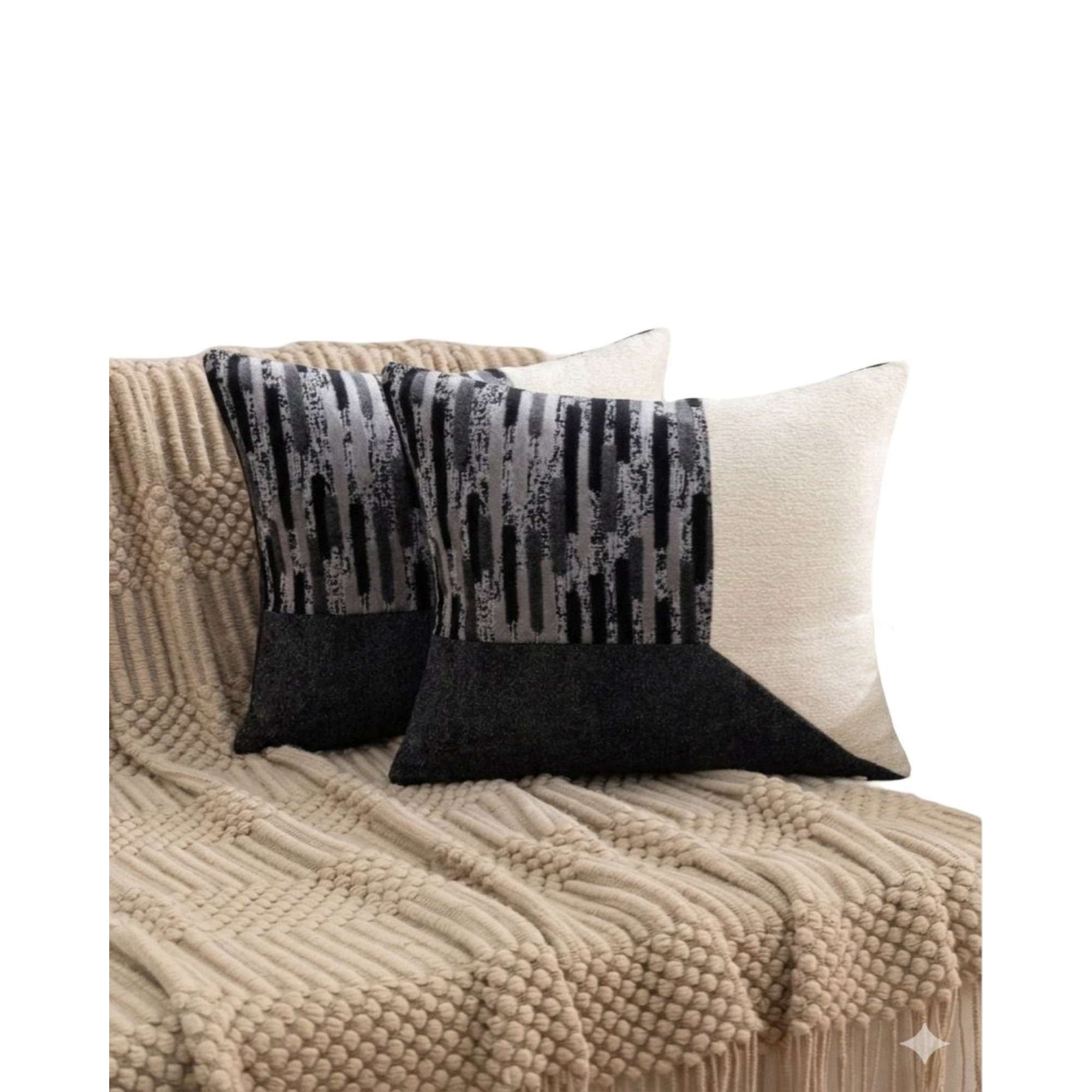 Genérico - Pack De 2 Fundas De Cojin Chenille De Empalme Multicolor 1